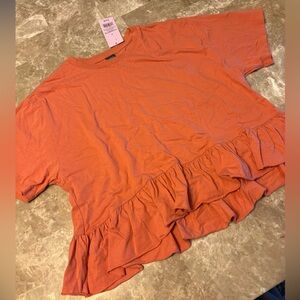✨2/$16✨ NWT Wild Fable Ruffled Hem Top - Orange